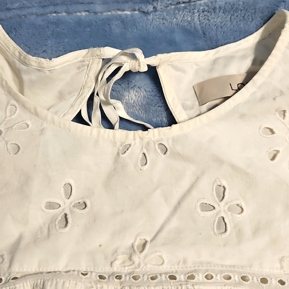 NWT LOFT White Eyelet Sleeveless Top - Picture 3 of 4